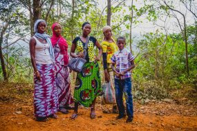 23 December 2015:  group of young Fulani trvaeling across Fouta Djalon