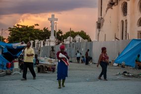 HAITI - EARTHQUAKE SURVIVORS - RECOVERY  - COLLAPSED CATHEDRAL - PORT AU PRINCE