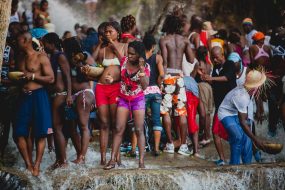 15 July 2009:. Annual Vodoo festival at Saut d'Eau Waterfalls with thousands of pilgrims from Haiti and the Haitian diaspora taking good-luck baths