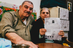 Victoria and Faridelia BOUTROS disabled, Christian Iraki refugee couple registered with the UNHCR, in their precarious housing, Beirut, Lebanon