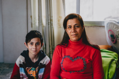 Haïfa with her son Marios, Christian Iraqi refugees, Beirut, Lebanon