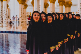 16 Décembre 2018:  Grande Mosquée Sheikh Zayed dans l'Emirat d'Abu Dhabi, plus grande mosquée des Emirats, Emirats Arabes Unis, Abu Dhabi, Emirats Arabes Unis                                                                                  16 Decembre 2018: Sheikh Zayed Grand Mosque, the largest mosque in the Emirates, Abu Dhabi, United Arabic Emirates