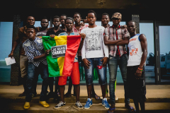 11 janvier 2015: manifestation de soutien de la presse et de personnalité guinéennes aux victimes du terrorisme après l'attentat contre Charlie Hebdo à Paris quelques jours plus tôt, Conakry, République de Guinée, Afrique de l'Ouest                               11 January 2015: demonstration in support of terrorism vicitms with participation of Guinean press and several public stakeholders after terrorists attack in Paris a few days before against Charlie Hebdo, Conakry, Republic of Guinea, West Africa
