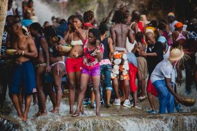 15 July 2009:. Annual Vodoo festival at Saut d'Eau Waterfalls with thousands of pilgrims from Haiti and the Haitian diaspora taking good-luck baths